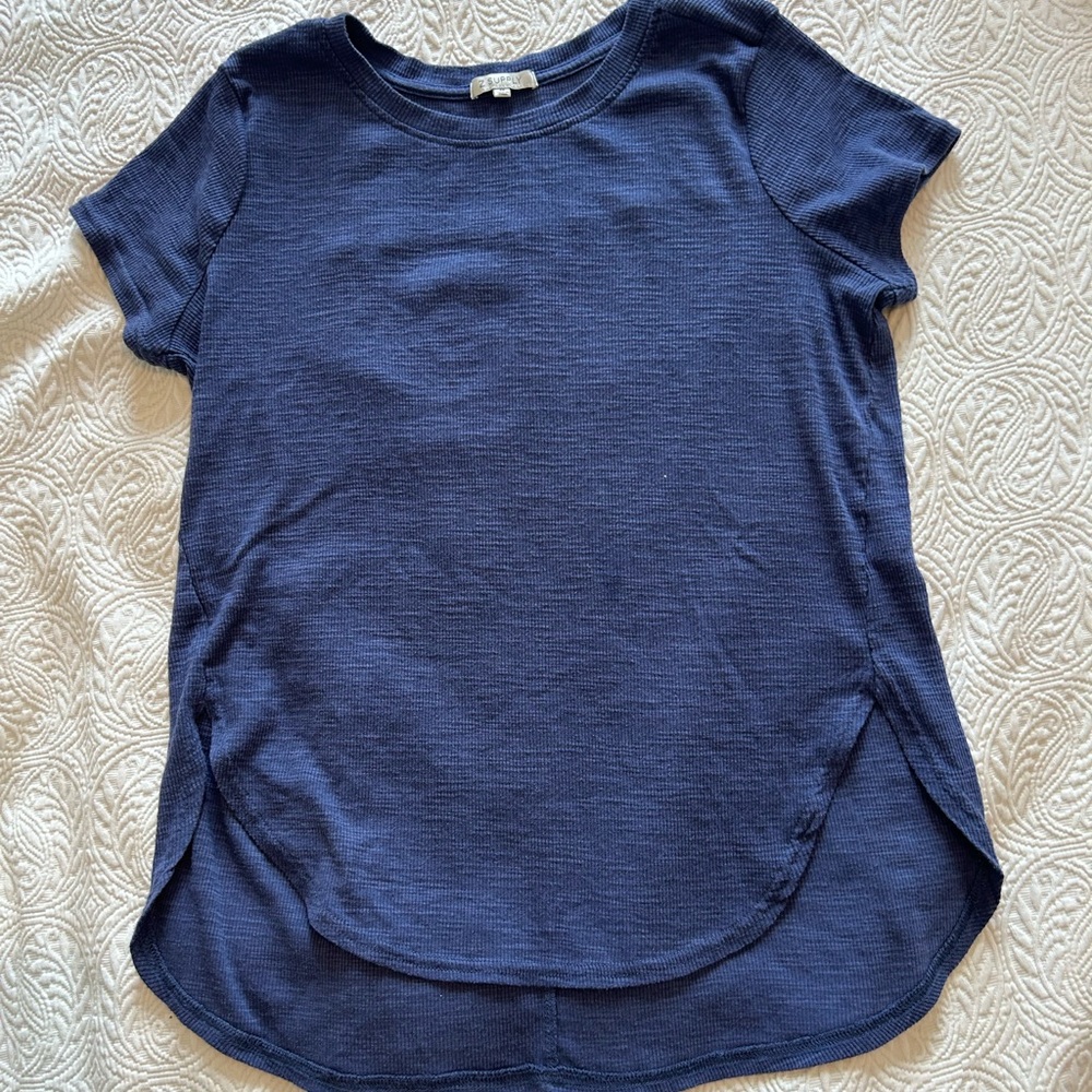 Z Supply Deep Blue Short Sleeve Top